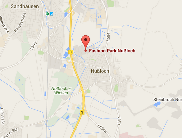 aanfahrt fashionpark Nussloch